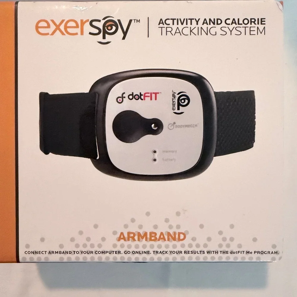 dotFIT ExerSpy Activity Calorie Tracking System Armband Unisex Med Black White